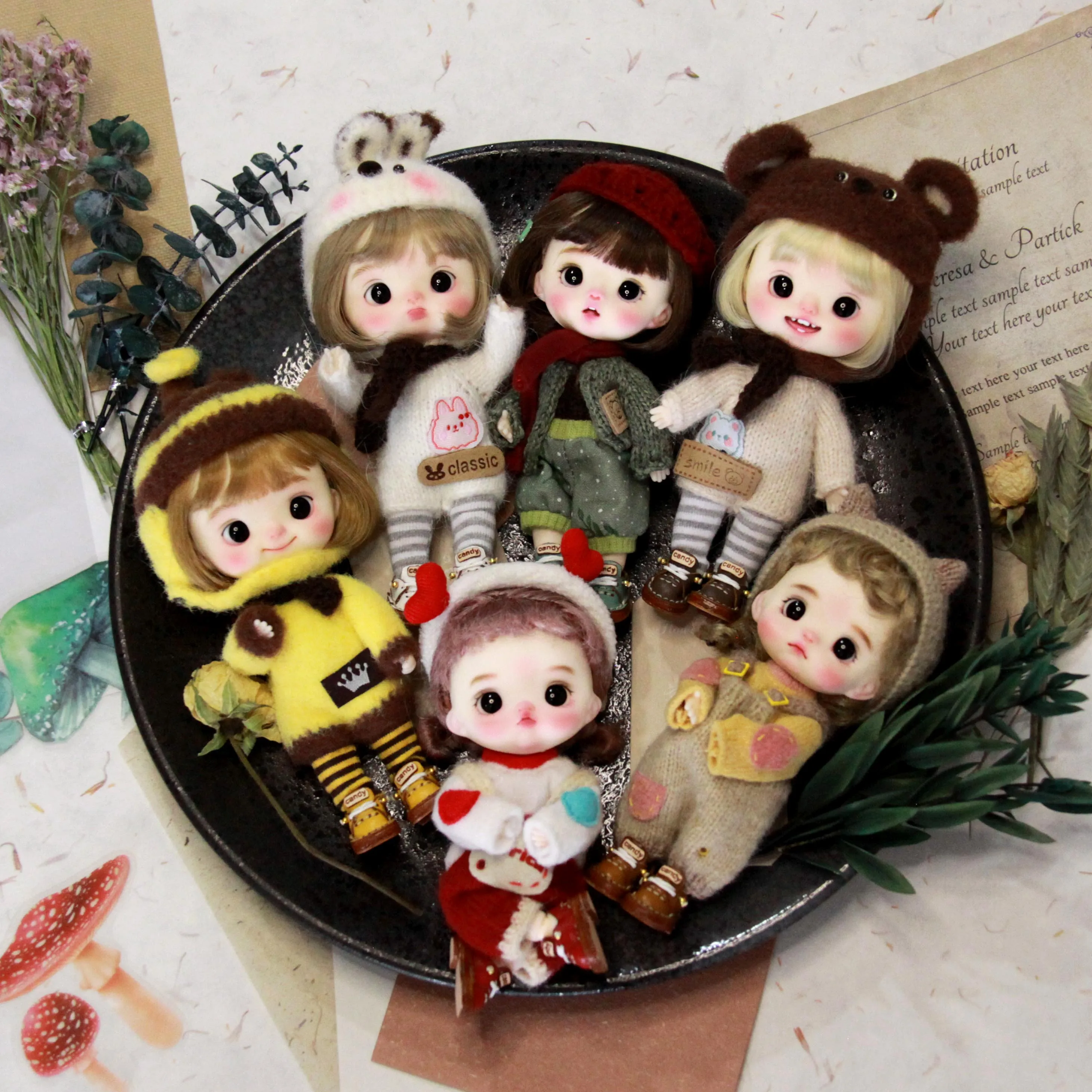 Ob11 인형 재고 있음 오리지널 15cm 눈 움직임 BJD 트렌디 플레이 선물 세트 1/12 메이크업 가발 스타일링 깜짝 선물 어린이 장난감 인형