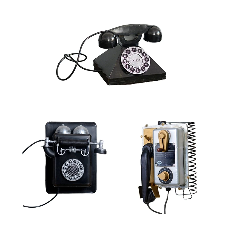 

Age Style Wall Mounted Telephone Telephone Exquisite Workmanship Desktop Ornament Craft For Home Hotel Office C