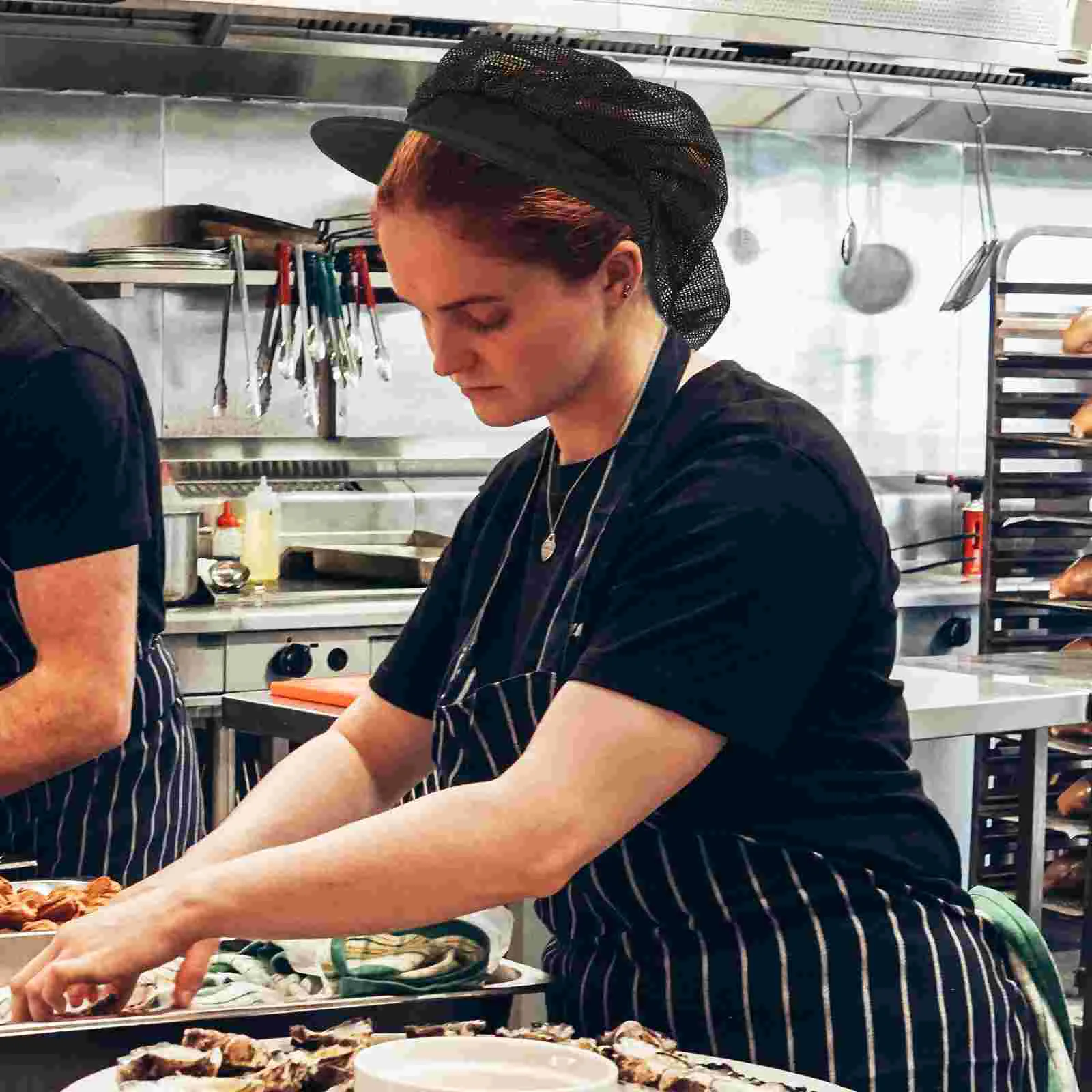 Cappello da cuoco in rete Berretto da cucina Fornitura da cucina Divanetto Cappelli alla moda Divani per bambini da lavoro in cotone