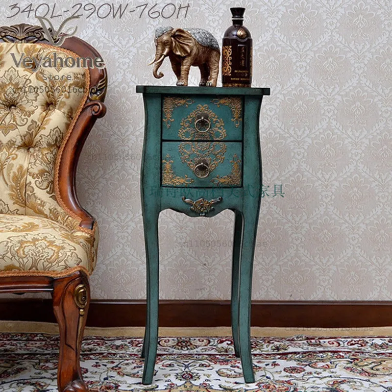 American living room small coffee table painted sofa side cabinet European flower phone number Mediterranean corner few lockers