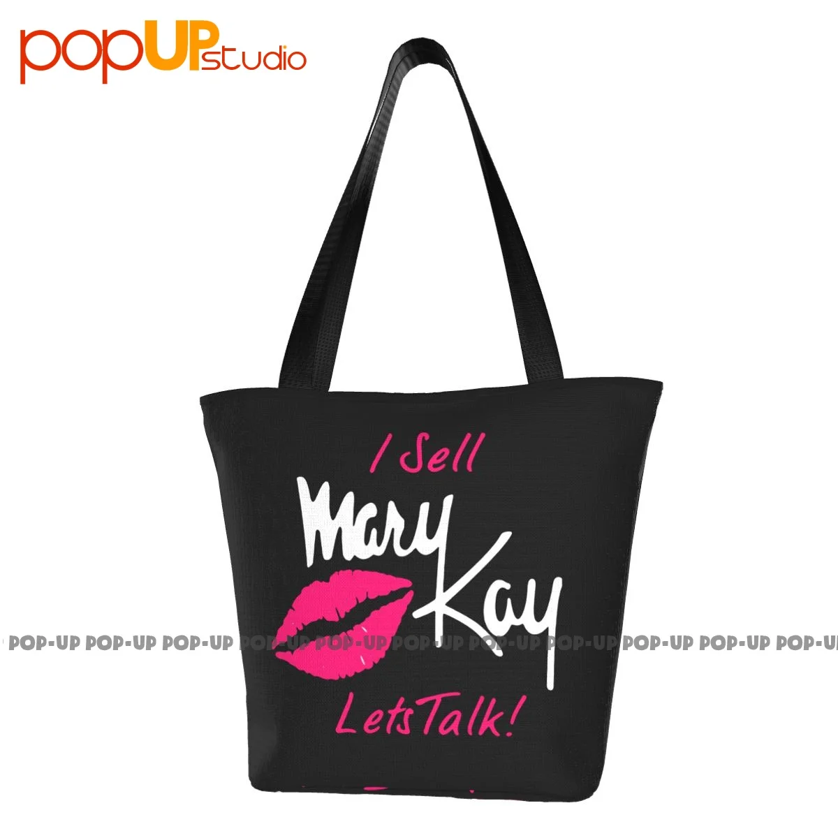 I Sell Mary Kay Lets Talk Lips Travel Handbags Polyester Shopping Bag Storage Handbag