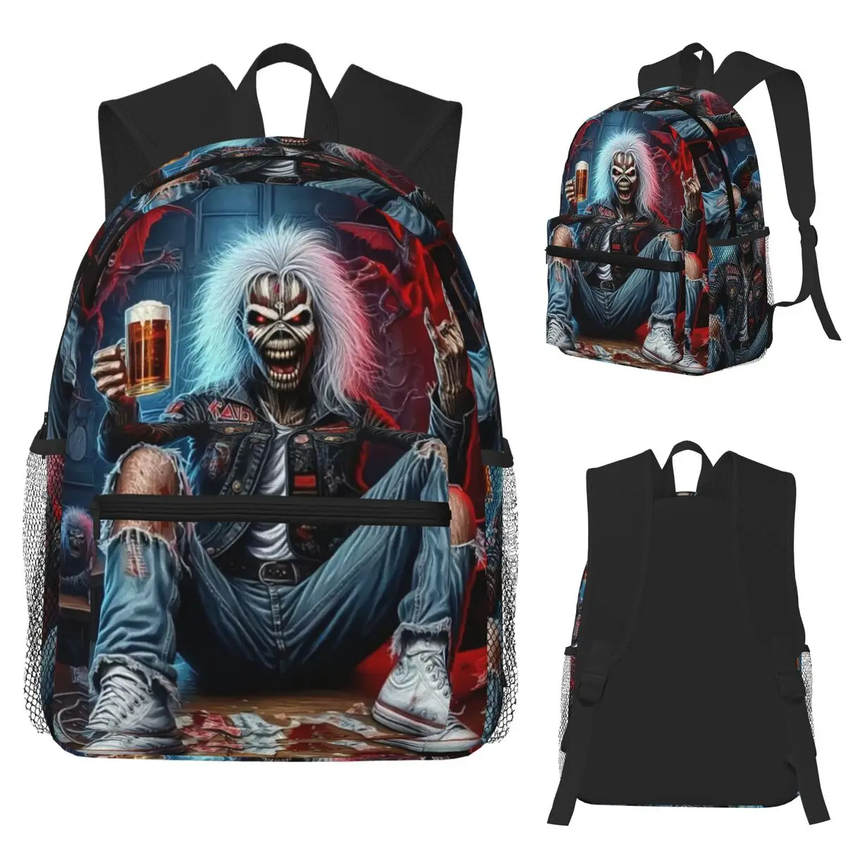 Zaino per studenti in metallo Iron Maiden Band, borsa da scuola, escursionismo, viaggio, zaino per ragazzi e ragazze, borse a tracolla alla moda