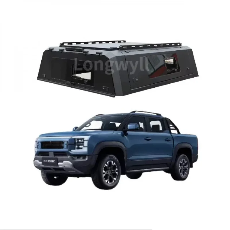 

Top quality Aluminum Pickup Canopy for Shark 6 Custom-Fit Smart Cap Waterproof Truck Topper with Sliding Windows