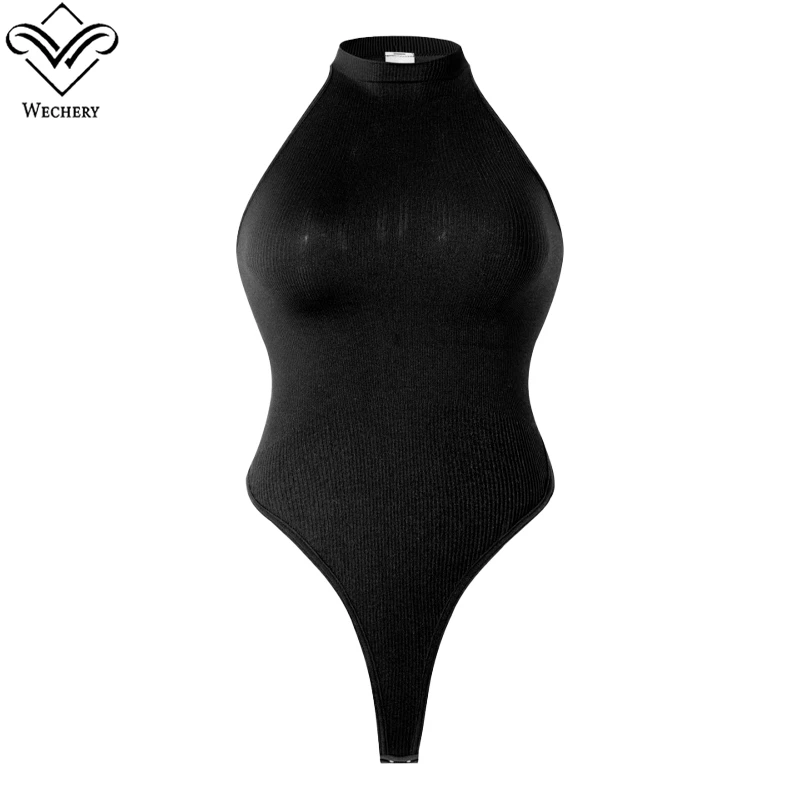 Wechery Women's underwear Slimming Body Belly Reducing Open-crotch Thong Round-neck Sleeveless Bodysuit Shapewear