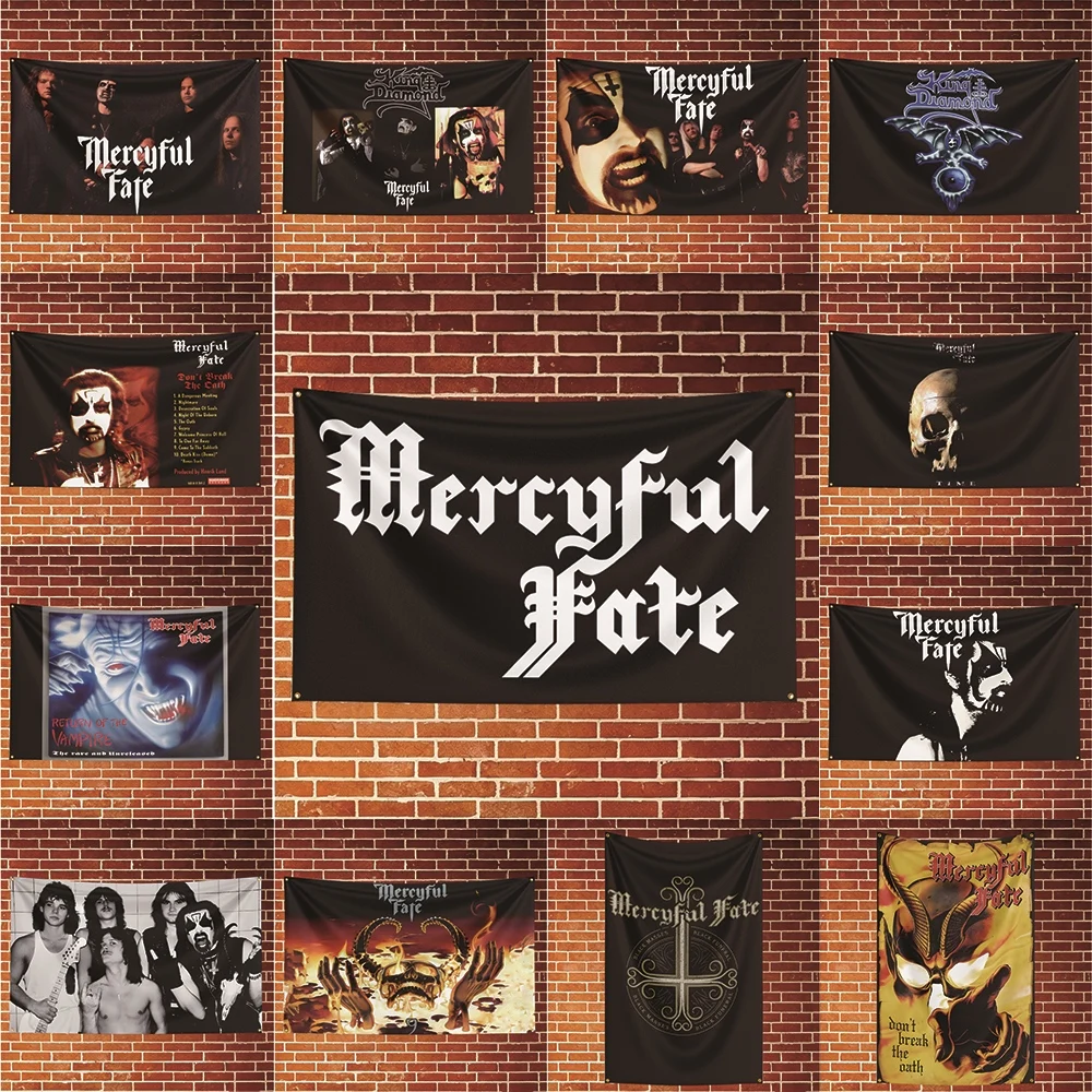 Mercyful Fate Music Flag Banner For Fan Cave Party Tailgate Gathering Indoor Outdoor Backyard Home Festival Ornament Supply