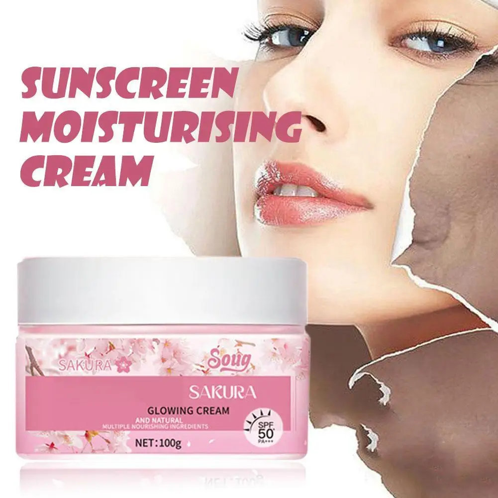 

100g SOUG Sakura Whitening And Brightening Cream Moisturizing FPS+50 Anti UV Moisturizing And Refreshing
