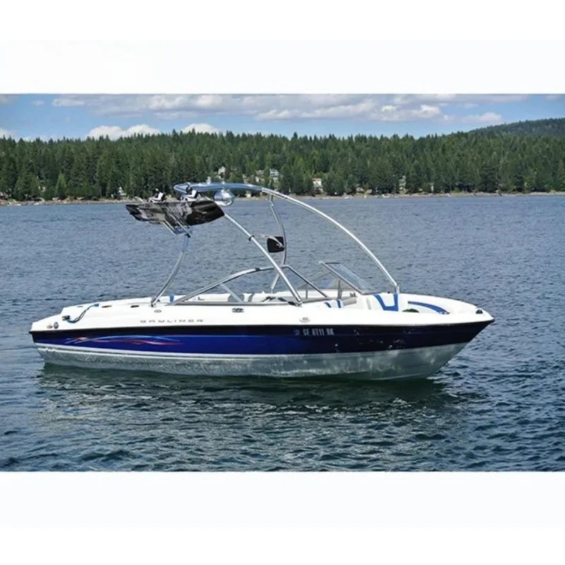 Indy Liquid Boat Wakeboard Tower with Flat Tower Bimini, Anodized Black Coated Available