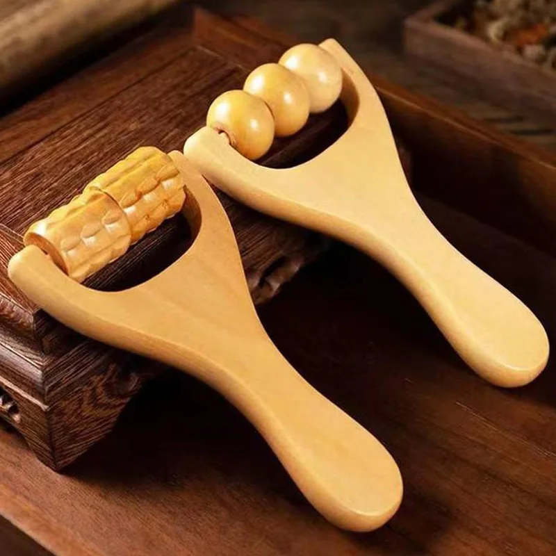 

Массаж лица, деревянный массажер, массаж ног, ручной ролик, рогатка, плечо, шея, талия, голова, массажный инструмент для тела