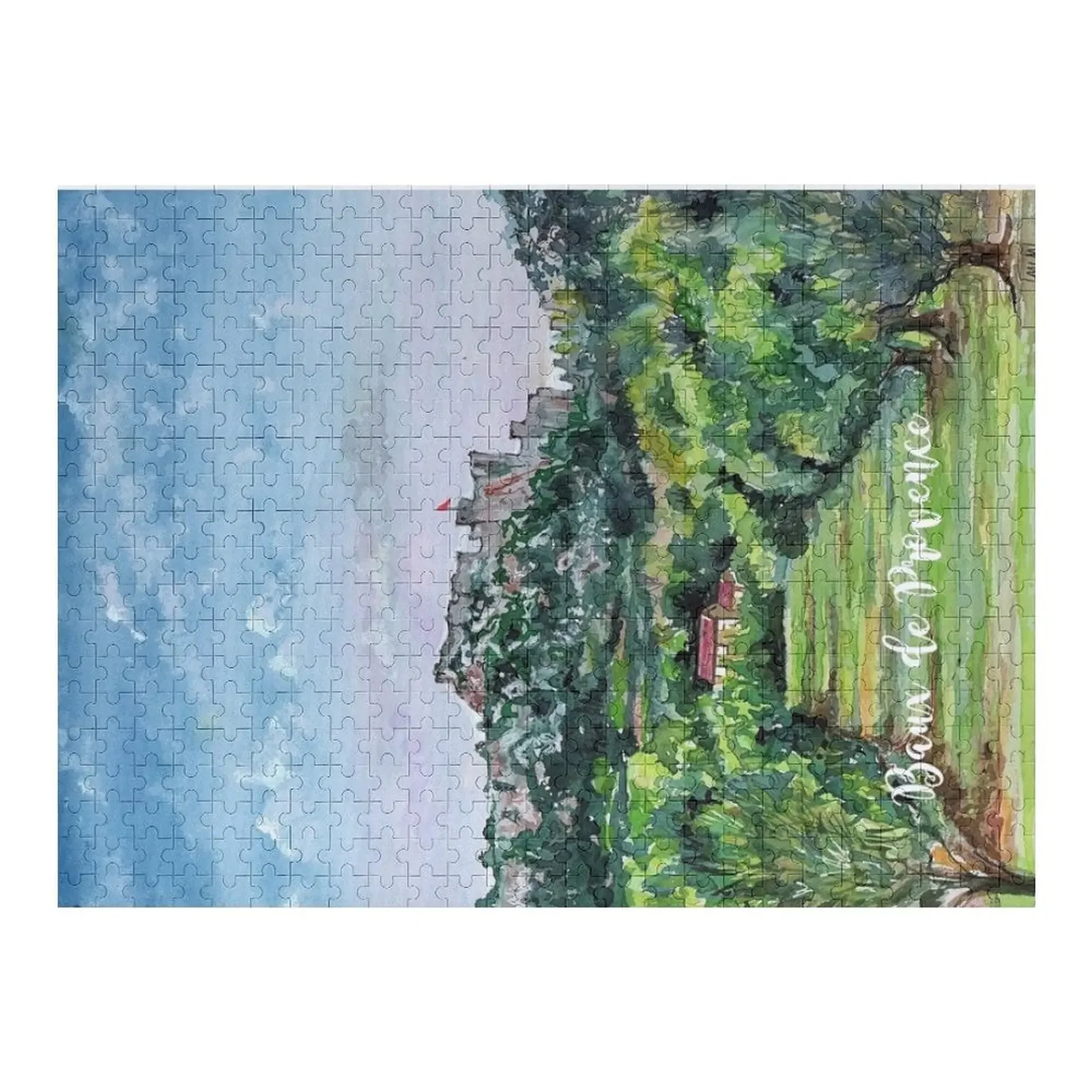 

Provence landscape Jigsaw Puzzle Custom Gift Custom Name Wood Wooden Adults Puzzle