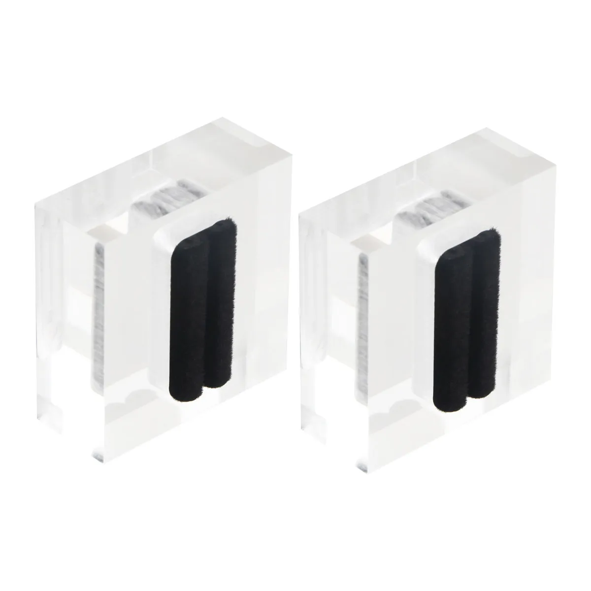 2Pcs Acrylic Ring Display Stand Square Thickened Slot for Most Ring Sizes Jewelry Display Rack Home Office Store