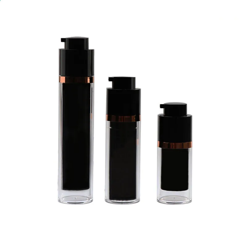 50PCS 15ml30ml 50ml Empty Airless Lotion Bottles Black Inner Liner Emulsion/Serum Vacuum Bottle Travel Cosmetic Container