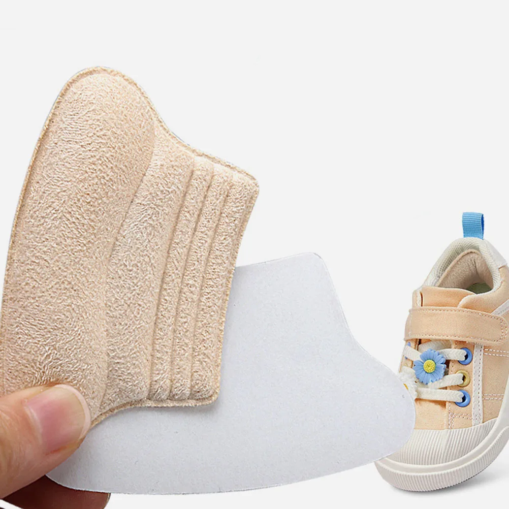 

4 Pairs Heel Stickers Half Size Pads Imitation Suede Self Adhesive Comfort Liners Wear Resistant Replaceable Shoe Supply Daily