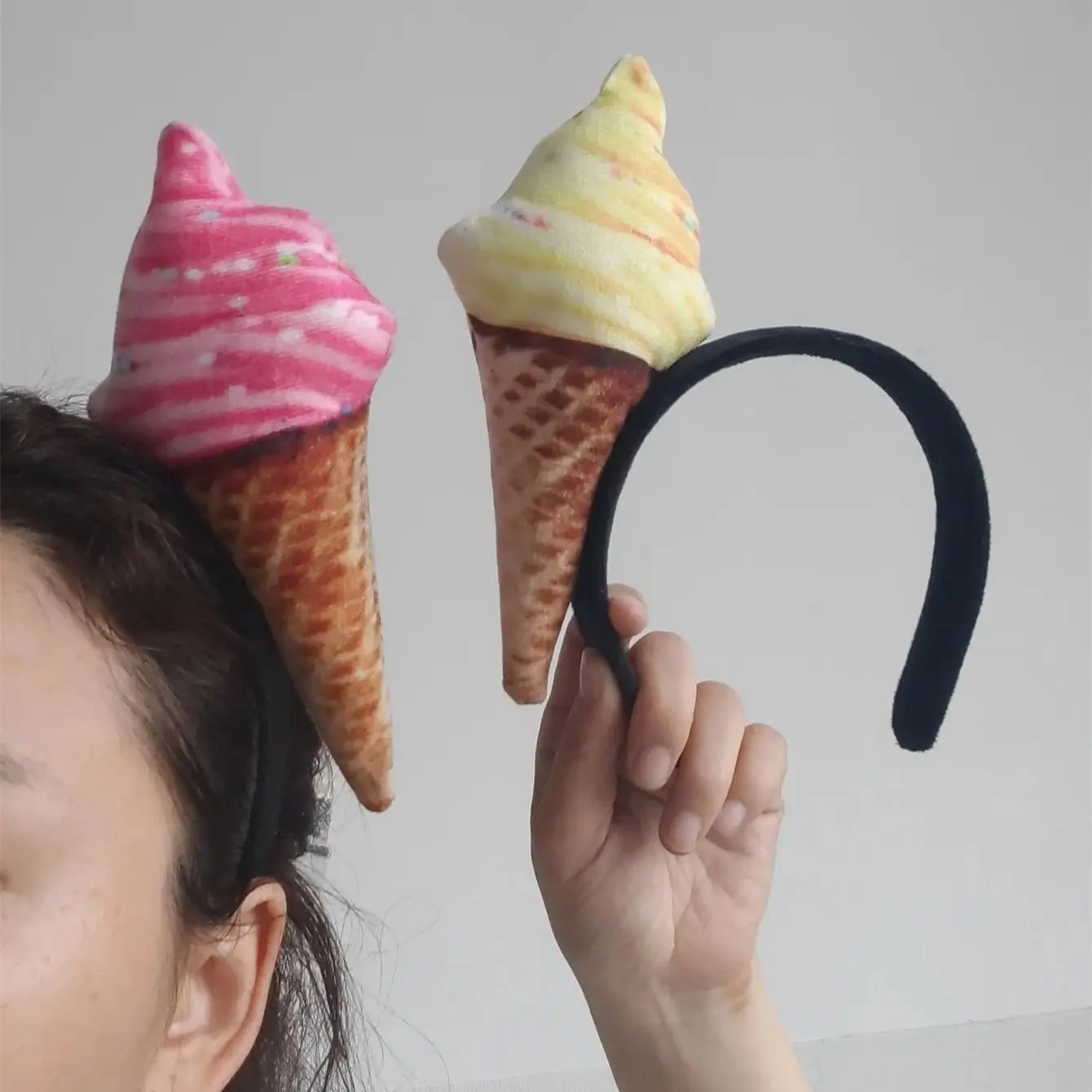 

2 Pcs Ice Cream Headband Cone Dessert Hair Accessories Food Bopper Mini Headpiece Women Hairpin Lovers