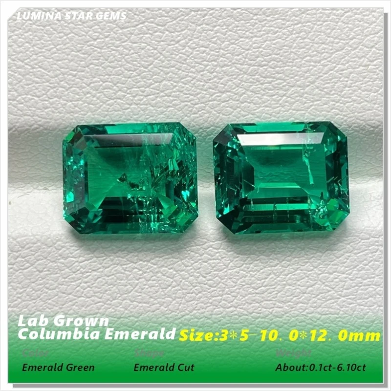 

ABC-Columbia Emerald Lab Grown Gemstone Emeralds Shape Natural Colour for DIY Jewelry Making Materials with Certificate Wholesal