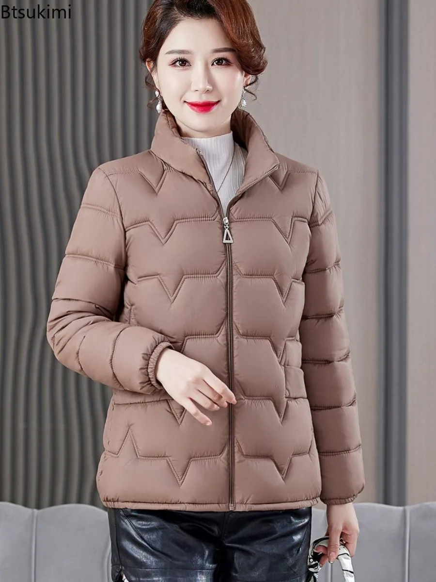 Women Cotton-padded Jacket Short Coat Winter Stand-up Collar Light Down Cotton Coats Female Parka Thicken Warm Top Slim Overcoat
