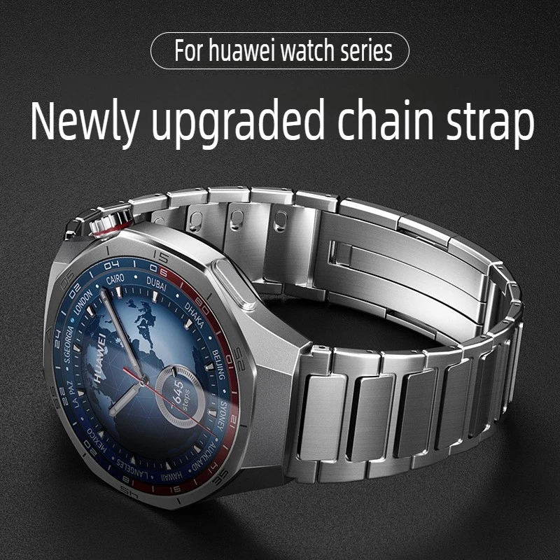 Quick Release 22mm Thin I Pattern Steel Watch Band Strap for Huawei GT5 Smart Watch Metal Replacement Wristband