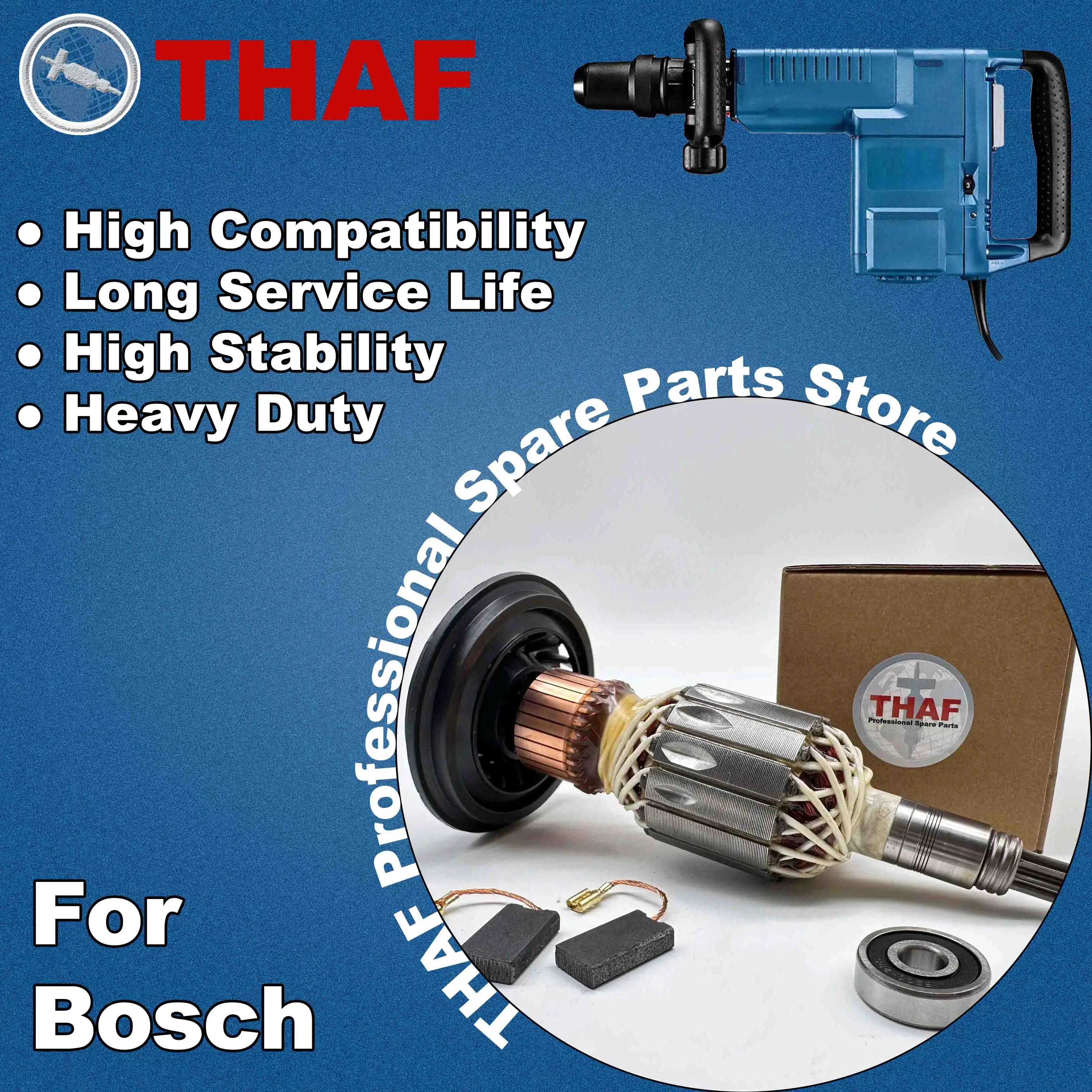 AC 220V 240V GSH11E Armature Rotor For BOSCH GBH11DE Jackhammer Spare Parts Demolition Hammer Breaker GSH 11E GBH 11DE