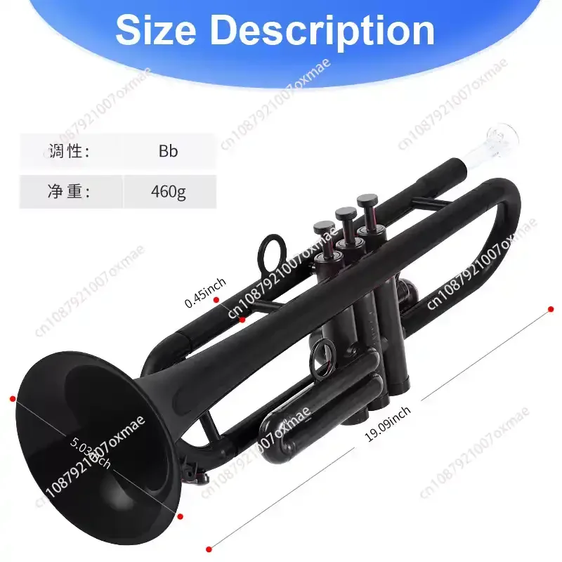 Beginner Friendly B-flat C-flat Plastic Trumpet, Compact Musical Horn for Kids Adults Learning and Professional Student Use