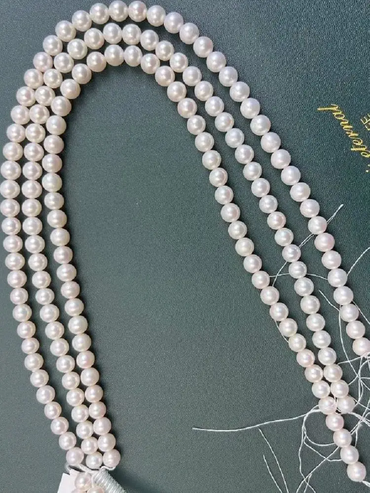 

Wholesale price necklace AAAA 6-7mm natural round pearl necklace 18 inch /925s