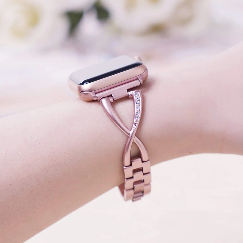 Металлический бриллиантовый ремешок для Apple Watch Ultra/2 49 мм 10 9 8 7 46 мм 45 мм 41 мм 44 мм Браслет из нержавеющей стали iwatch 6 5 4 SE 42 мм 40 мм