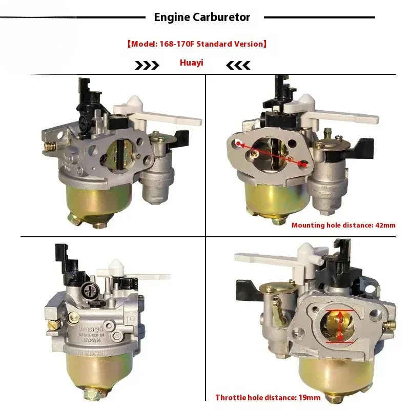Carburadores 168F, 170F, carburadores de bomba de água GX160 de 2 polegadas e 3 polegadas