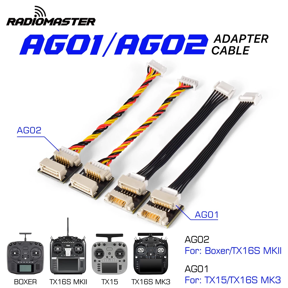 RadioMaster AG01 AG02 Hall Gimbal Cross-Generation Adapter Cable JST-GH to JST-SH 70mm For TX16S MK3 TX15 Boxer TX16S MKII