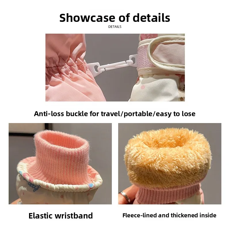 Niedlicher Bär, weibliche Herbst- und Winterhandschuhe, Skifahren, volle Handfläche, Touchscreen, plus samtverdickt, wind- und wasserdicht, Reiten