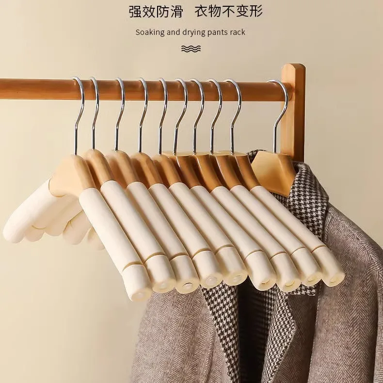 

Solid wood sponge clothes hanger, anti slip and traceless, household clothes hanger, clothing store clothes hanger, drying rack