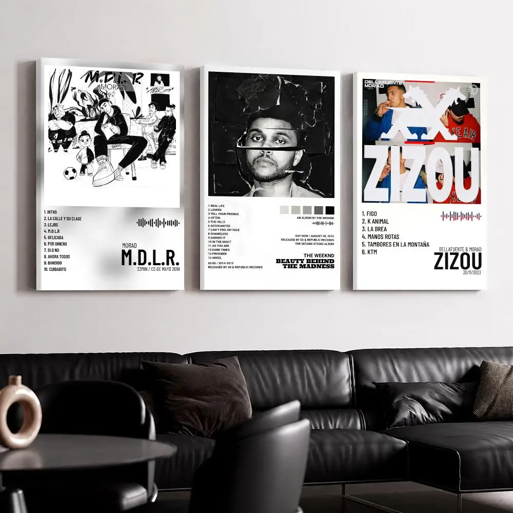 Rap Music Album M-Morad Framed Wall Painting Canvas Poster Ready to Hang Wall Art for Bedroom Living Room Home Decor Gift