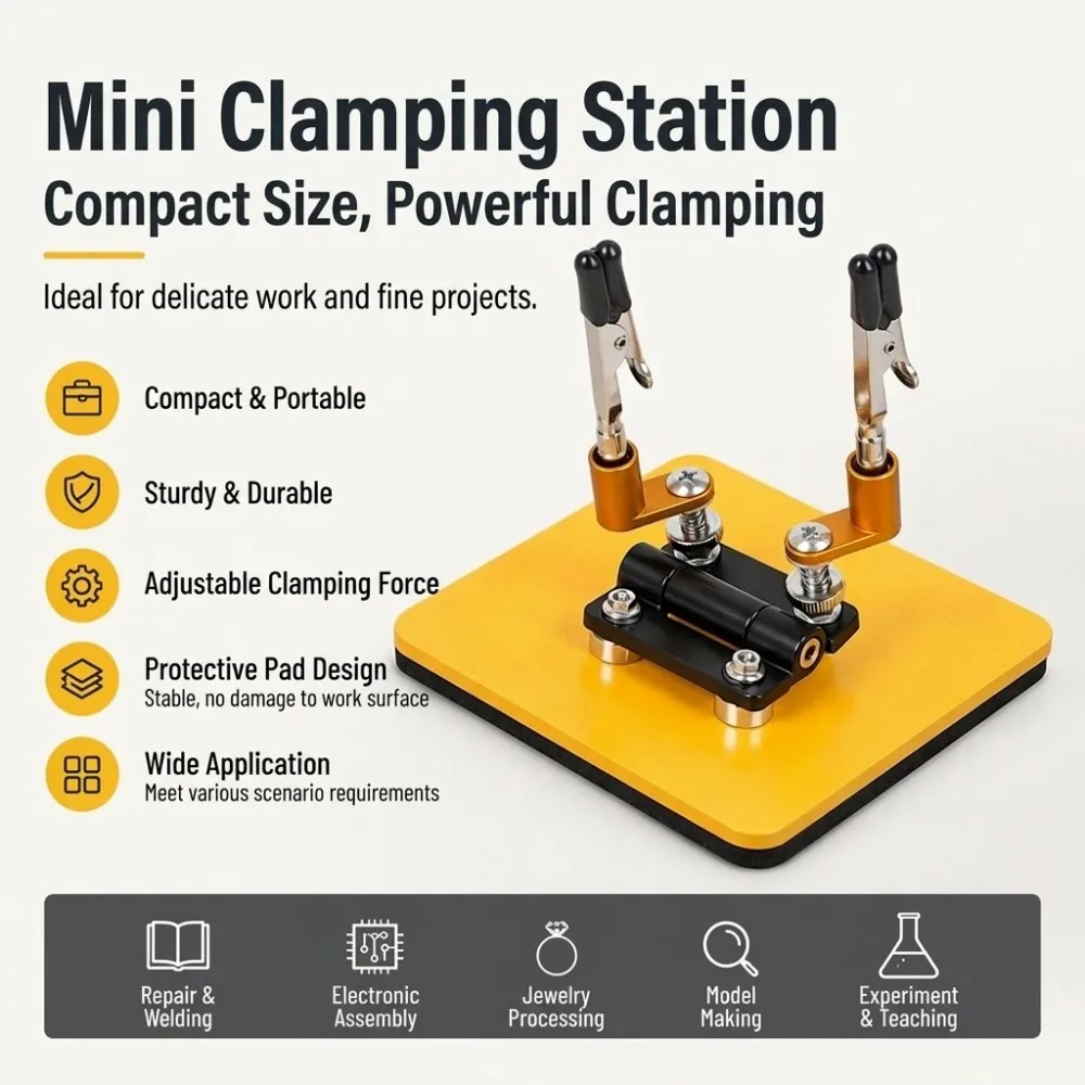 Magnetic Auxiliary Welding Holder Adjustable Screw Clamp DIY Soldering Helper For PCB Electronics Repair Workbench Fixing Tool