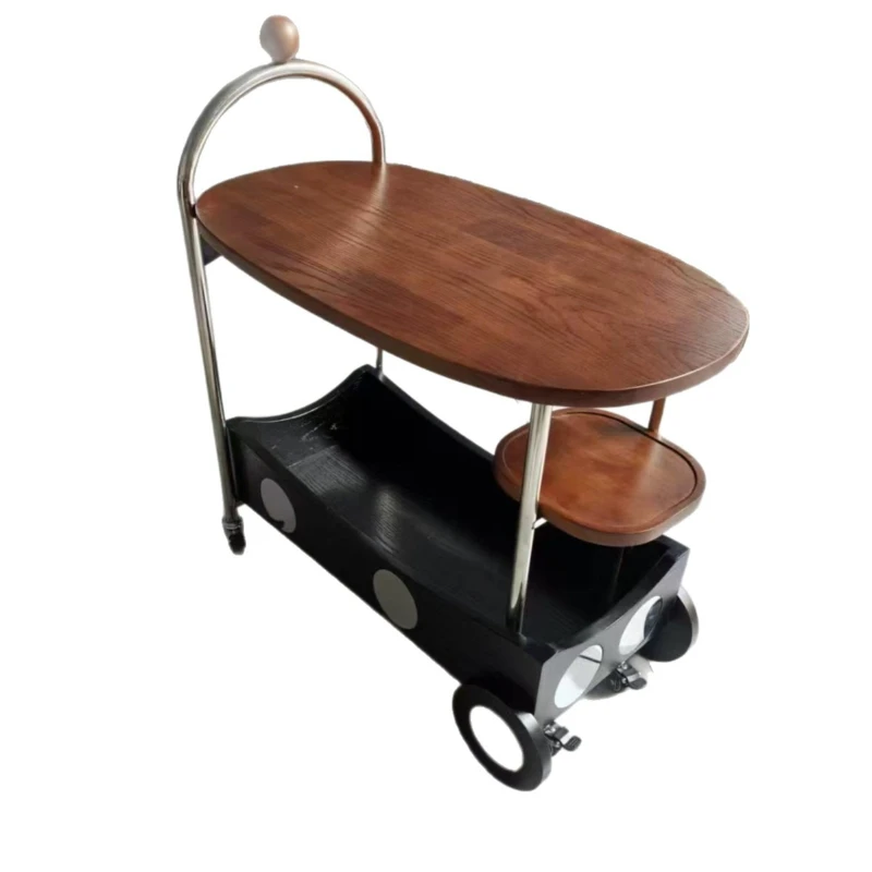 Italian mobile snack rack, antique multi-functional trolley in the living room