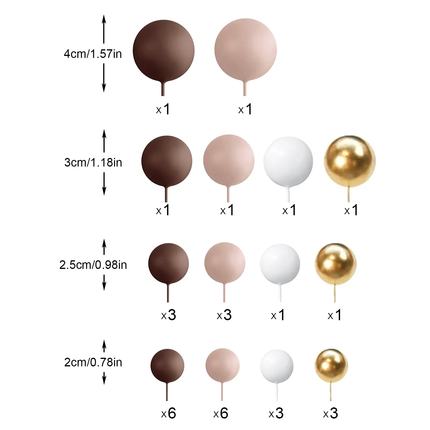32 Stück Kugel-Kuchen-Picks, bunter kugelförmiger Kuchenaufsatz, Perlenkugeln, Cupcake-Kucheneinsatz-Aufsatz für Geburtstagsparty-Dekorationen – Detail 2