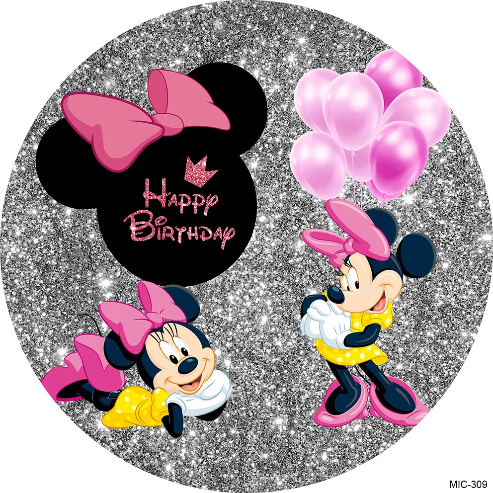 

Disney Minnie Mickey Mouse Round Circle Children's Birthday Decoration Party Decorations Custom Background Backdrops Banner