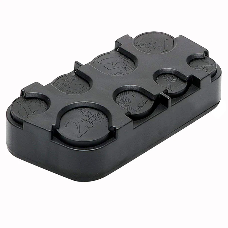 سيارة عملات صندوق تخزين السيارات عملة حامل صندوق تخزين عملة الحال بالنسبة اليورو البلاستيك المال الحاويات المنظم تستيفها Tidyin #2