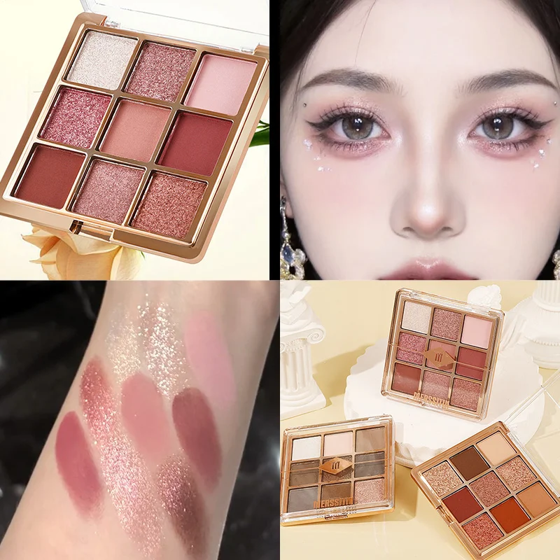 

Flowerknows Mocha Chocolate 9 Color Eyeshadow Palette Low Saturation Earth Tones Matte Pearly Glitter Finish Makeup Huda Beauty