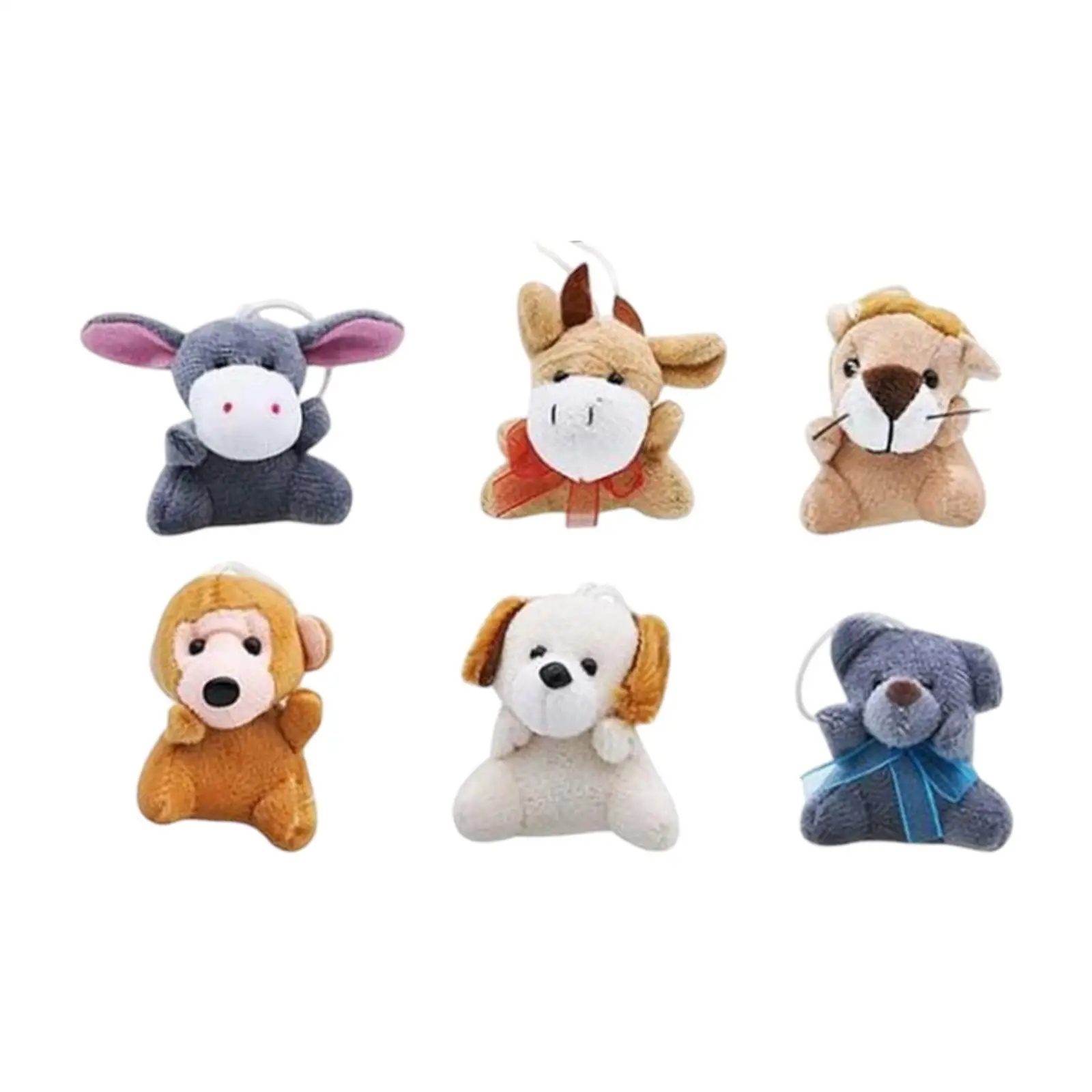 6 pezzi mini set di giocattoli di peluche animali adorabili animali di peluche giocattoli di peluche per bambini regalo di festa ragazzi e ragazze giocattolo per feste per bambini