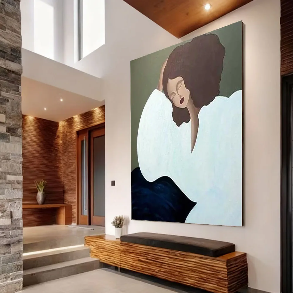 

Abstract Oil Painting on Canvas Hand-Painted Red And Yellow Contrasting Colors Home Decor Wall Art Picasso-Inspired