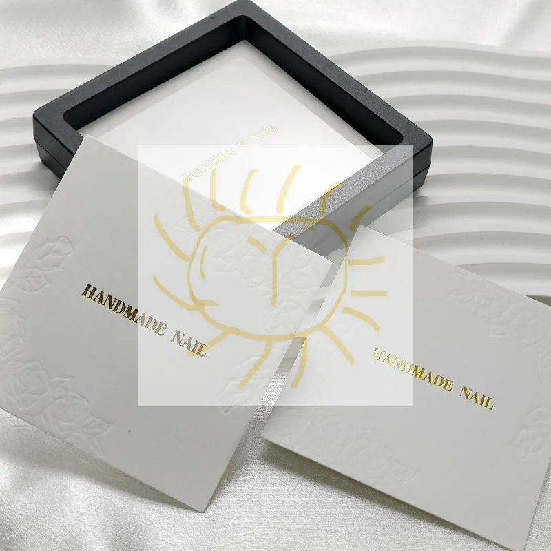 

20 Sheets/Bag Press On Nails Packaging Bottom Cards Rose Embossing 75x75mm Handmade False Nail Display Show Card Manicure Tools