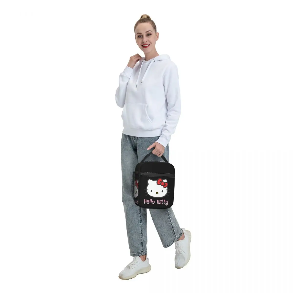 Borsa per il pranzo isolata Hello Kitty personalizzata per il lavoro School Food Cat Cartoon dispositivo di raffreddamento termico a tenuta stagna