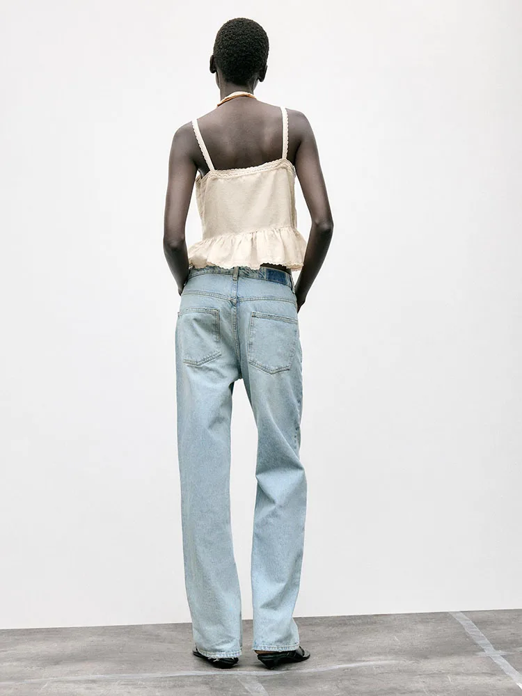 Romantic Casual Women's Summer New Arrival Strap Embroidered Lace Decorated Faion Top Ethnic Stage Costume T Blouse