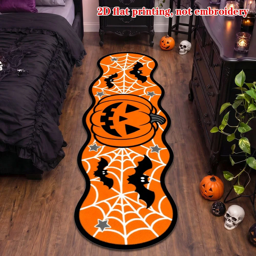 VIKAMA Halloween Monster Runner Rug for Bedroom, Slip-resistant, Easy to Clean, Entryway and Corridor Floor Mat, Party Decoratio