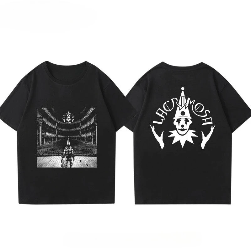 T-shirt du groupe Lacrimosa « Tears of Sorrow » - Manches courtes - T-shirt tendance rock gothique symphonique pour homme, été, demi-manches