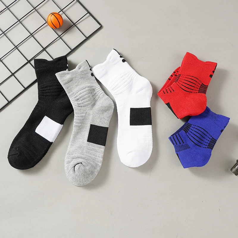 ALLTOOALL Men's Sports Basketball Socks Towel Bottom Non-slip Outdoor Mid Tube Quick-drying Male Comfortable Running Sock