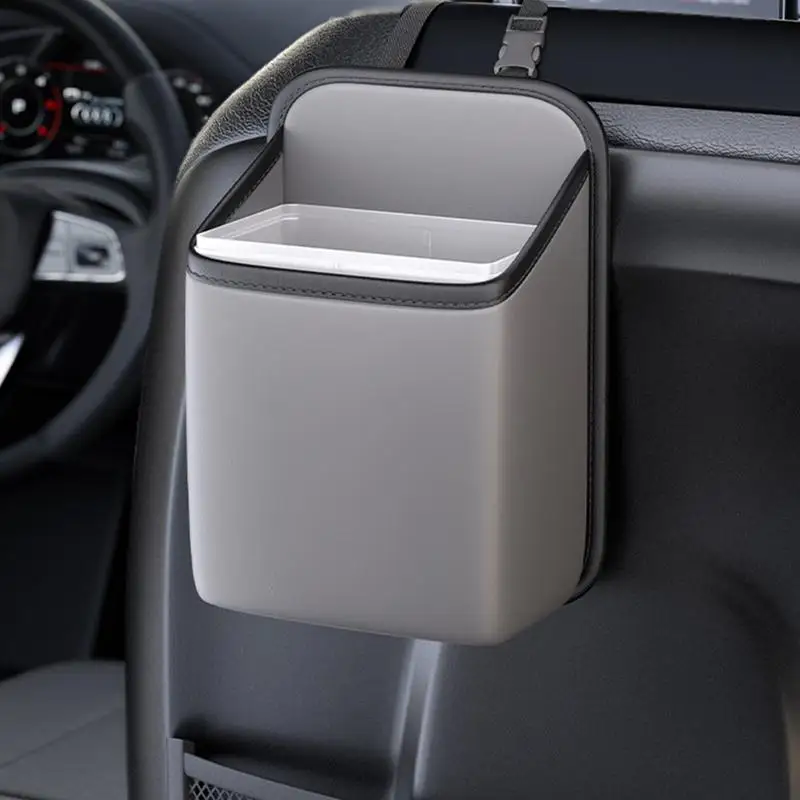 Garbage Can For Cars Waterproof Trash Can Storage Box Leakproof Backseat Trash Bin Car Storage Organizer For Toddler Car Seats