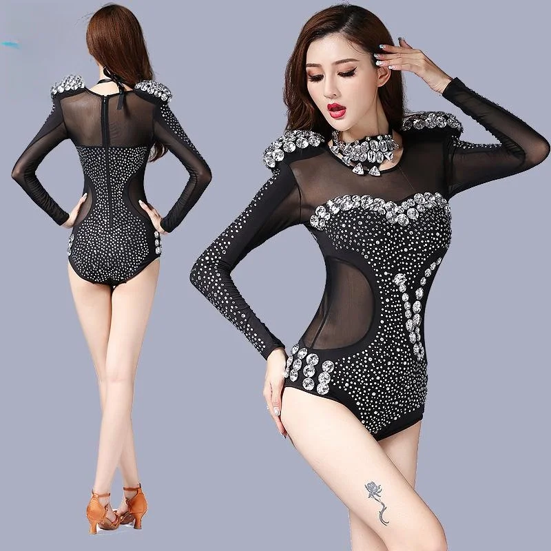 

Комбинезон ручной работы с водными бриллиантами, костюм для выступлений, танцевальный наряд для бара, сценическая одежда для певицы, этнический сценический костюм для женщин