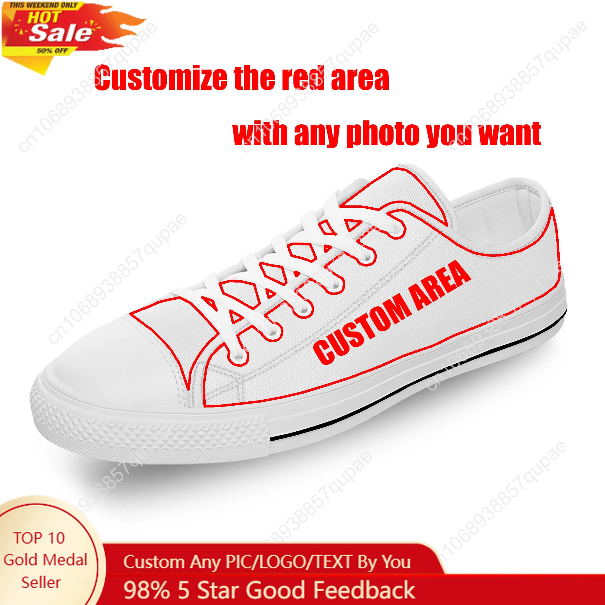 Sneakers basses légères personnalisées pour hommes et femmes, baskets en toile décontractées pour couples, personnalisation de motifs, chaussures sur mesure