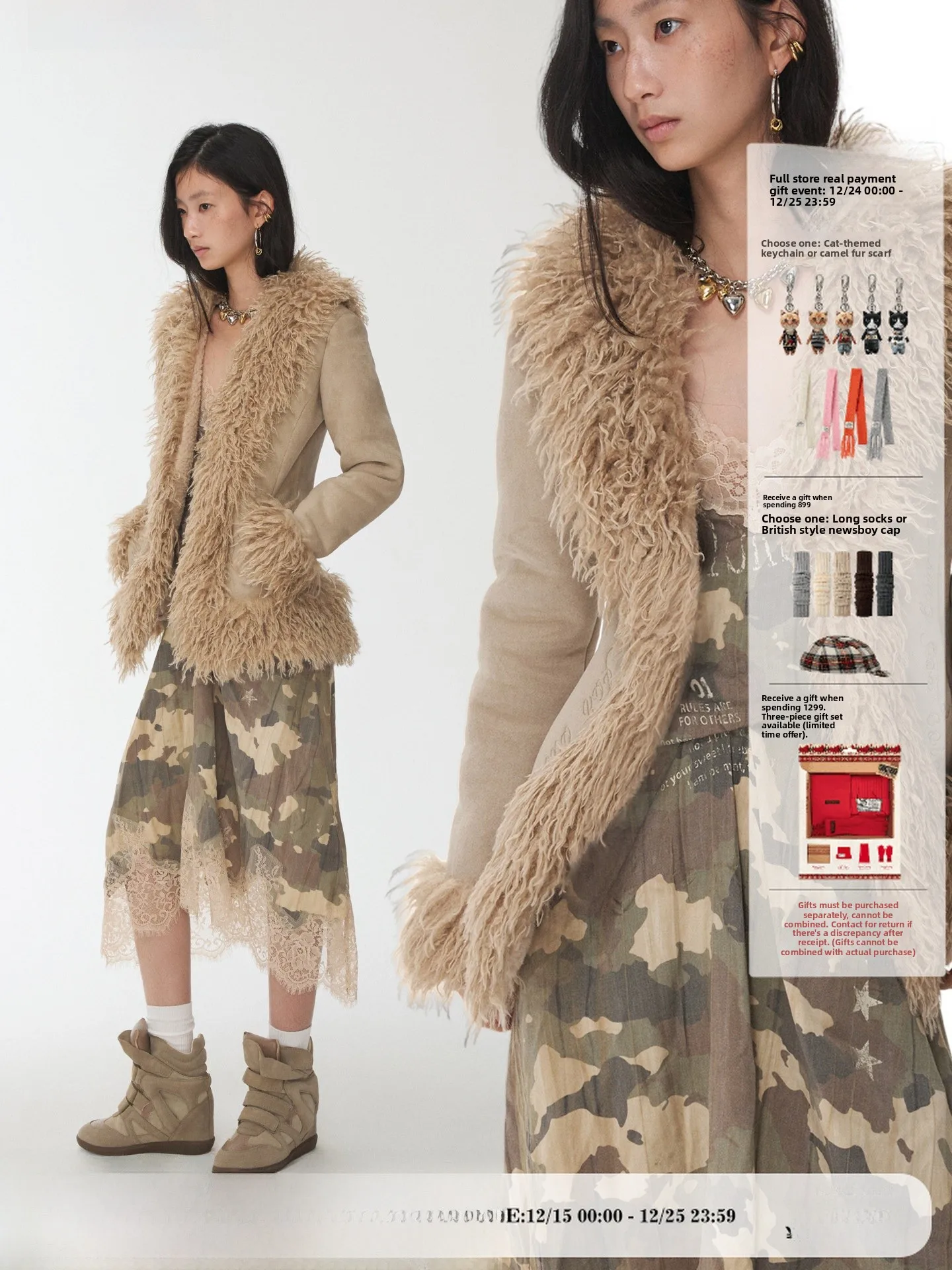 

Retro Patchwork Embroidery Suede Slim Fit Jaet Women's Leather Fur Inteated Outerwear Casual Sle round Ne Long Sve