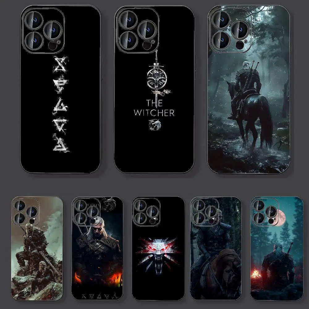 Juego The R-Witcher funda de teléfono para Iphone 16 15 11 13 14 Pro Max 7 8 Plus X Xr Xs Max 12mini funda negra