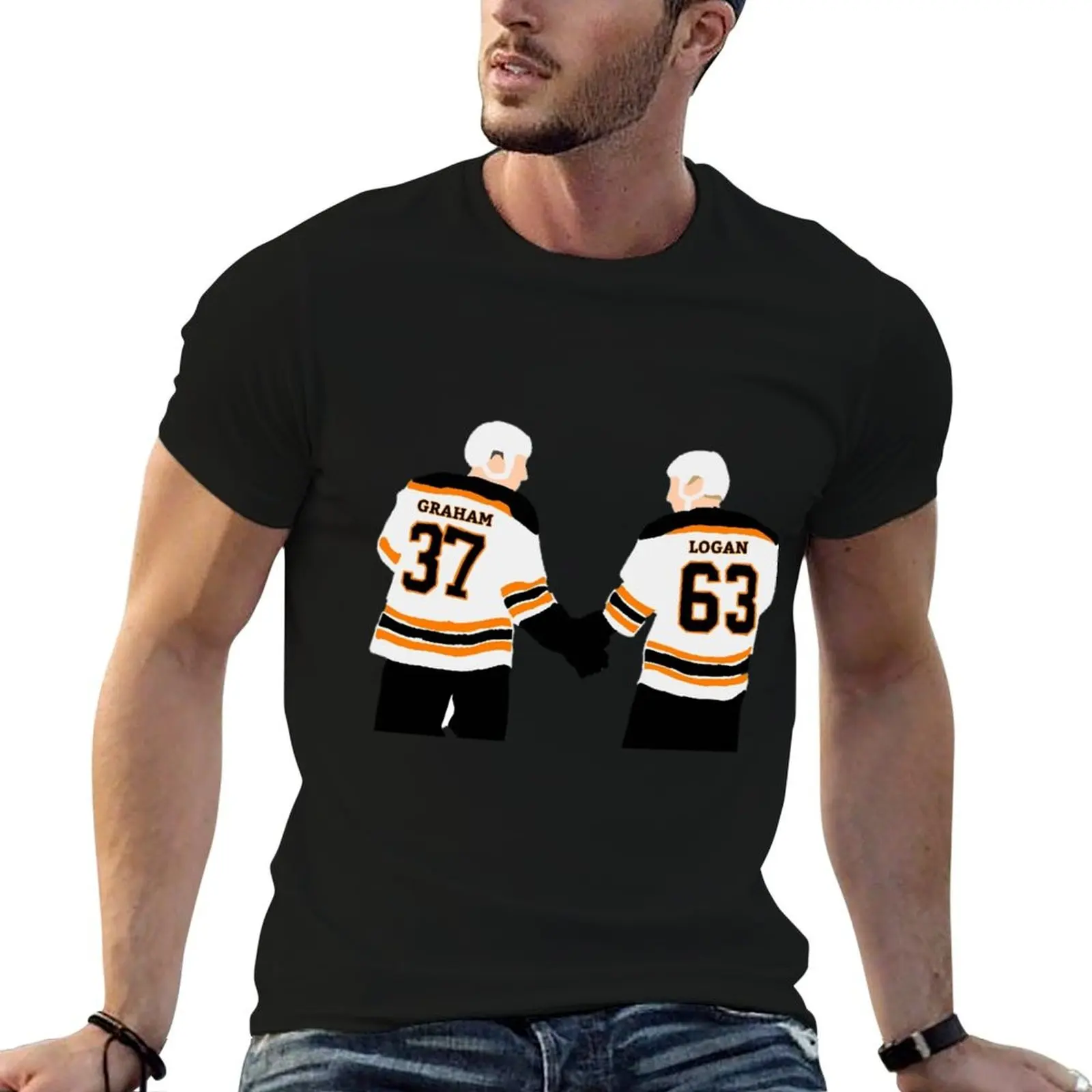 graham and logan - off campus T-Shirt Basic Casual Short Sleeve Cotton Shirt