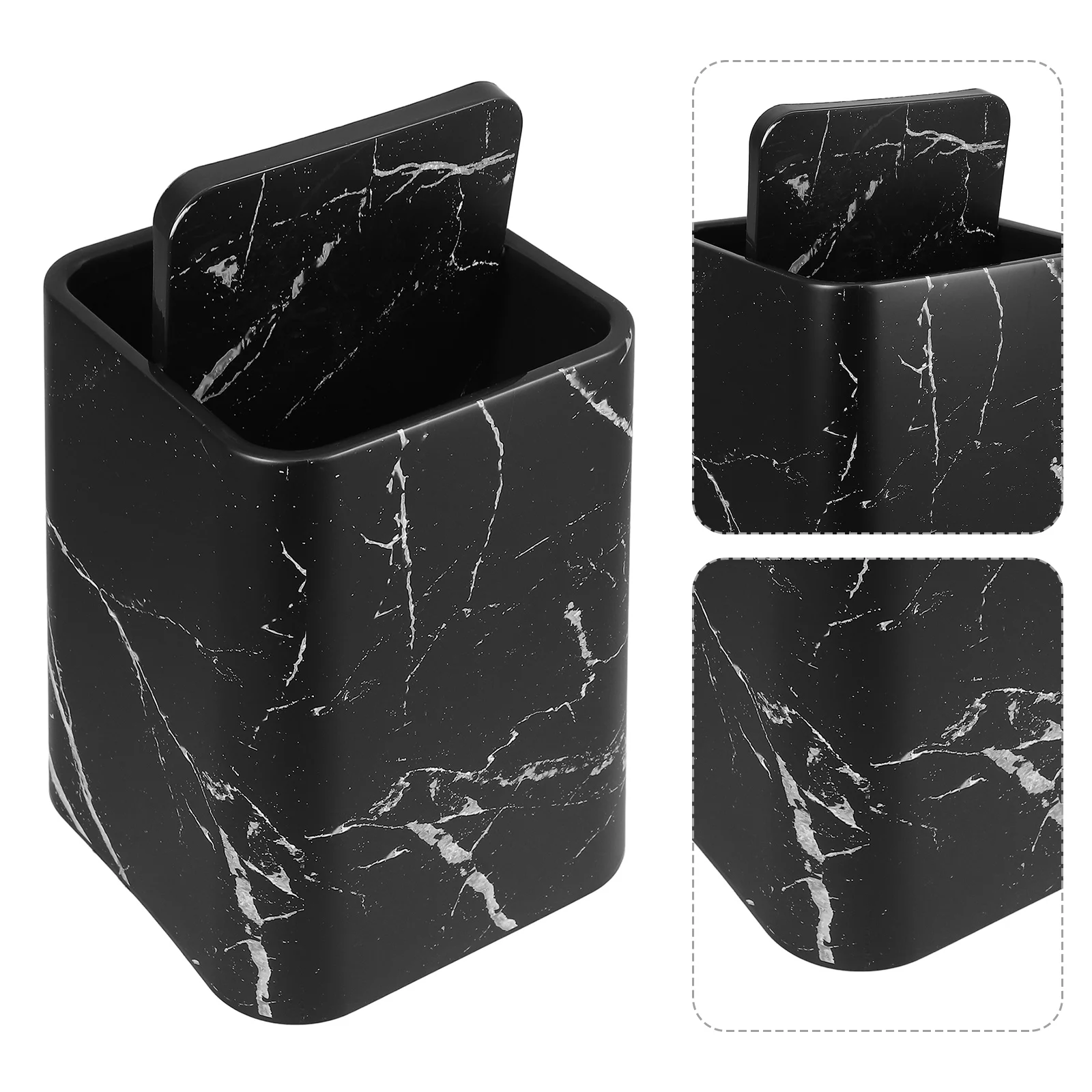 

Marble Pattern Trash Can Stylish Space Saving Garbage Bin For Bathroom Kitchen Bedroom Office Hotel Easy Clean Modern